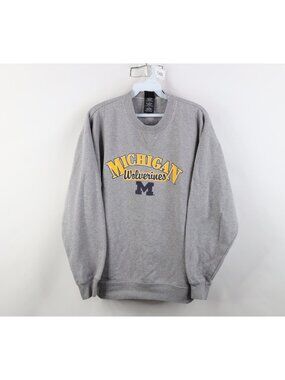 Vtg 90s Starter Womens L Spell Out University of Michigan Crewneck Sweatshirt